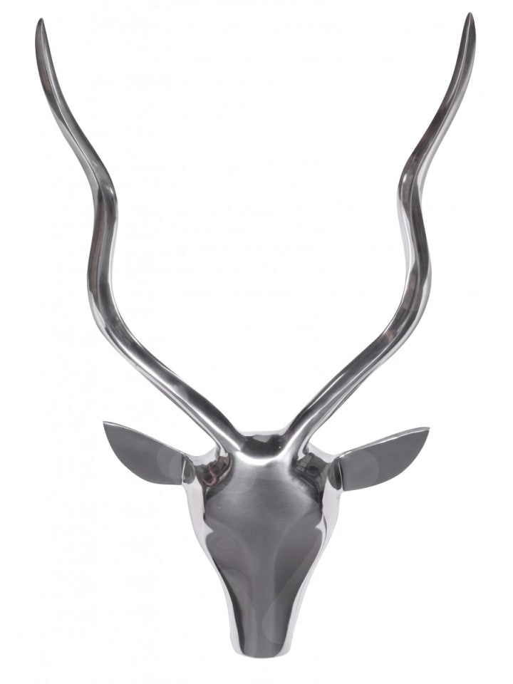 KADIMA DESIGN Deko Hirschgeweih S Aluminium Wanddeko Landhausstil Silber Metall günstig kaufen onesize