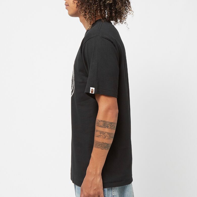 A Bathing Ape Layered Line Camo Busy Works Tee M Black black