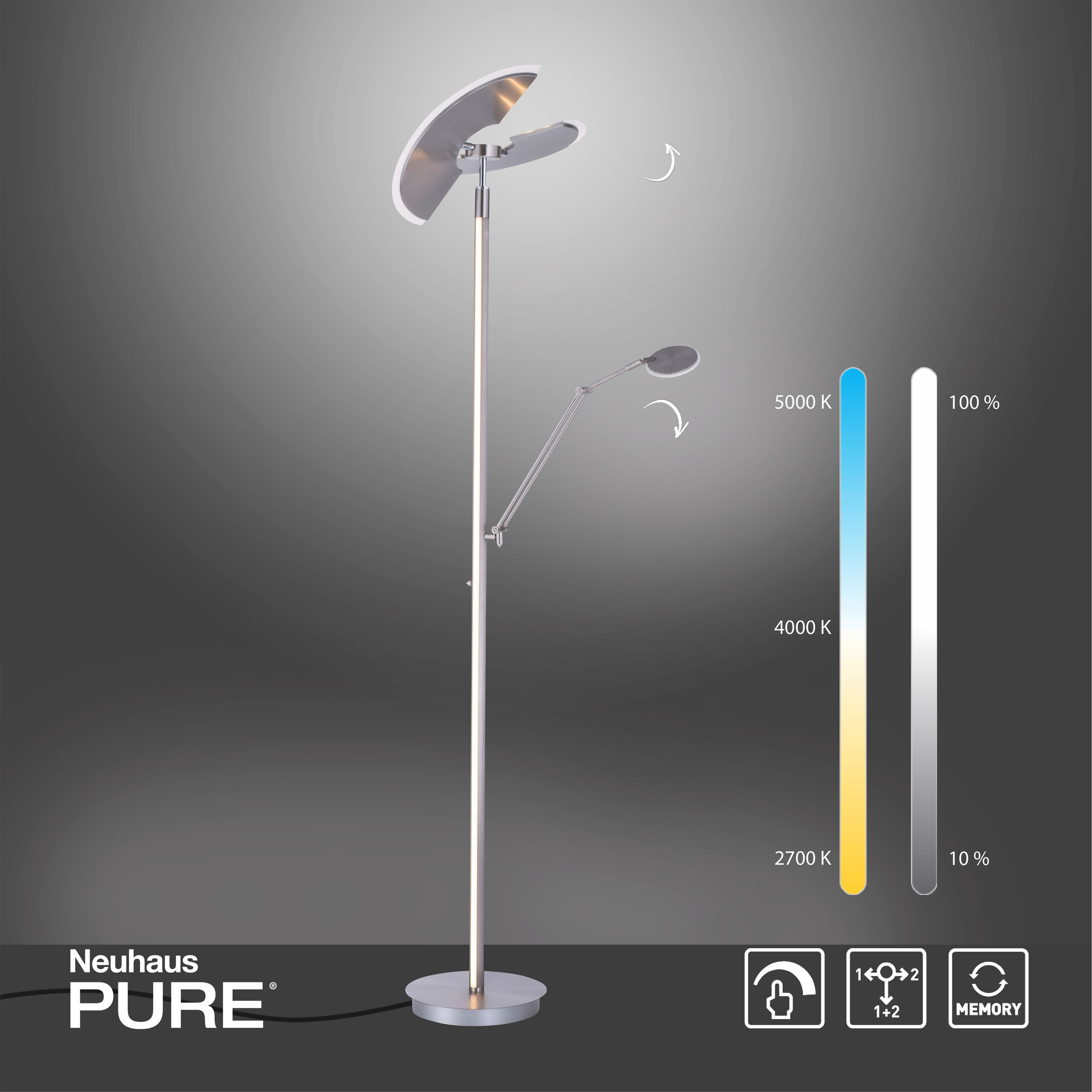 PURELED-Stehleuchte 2flg