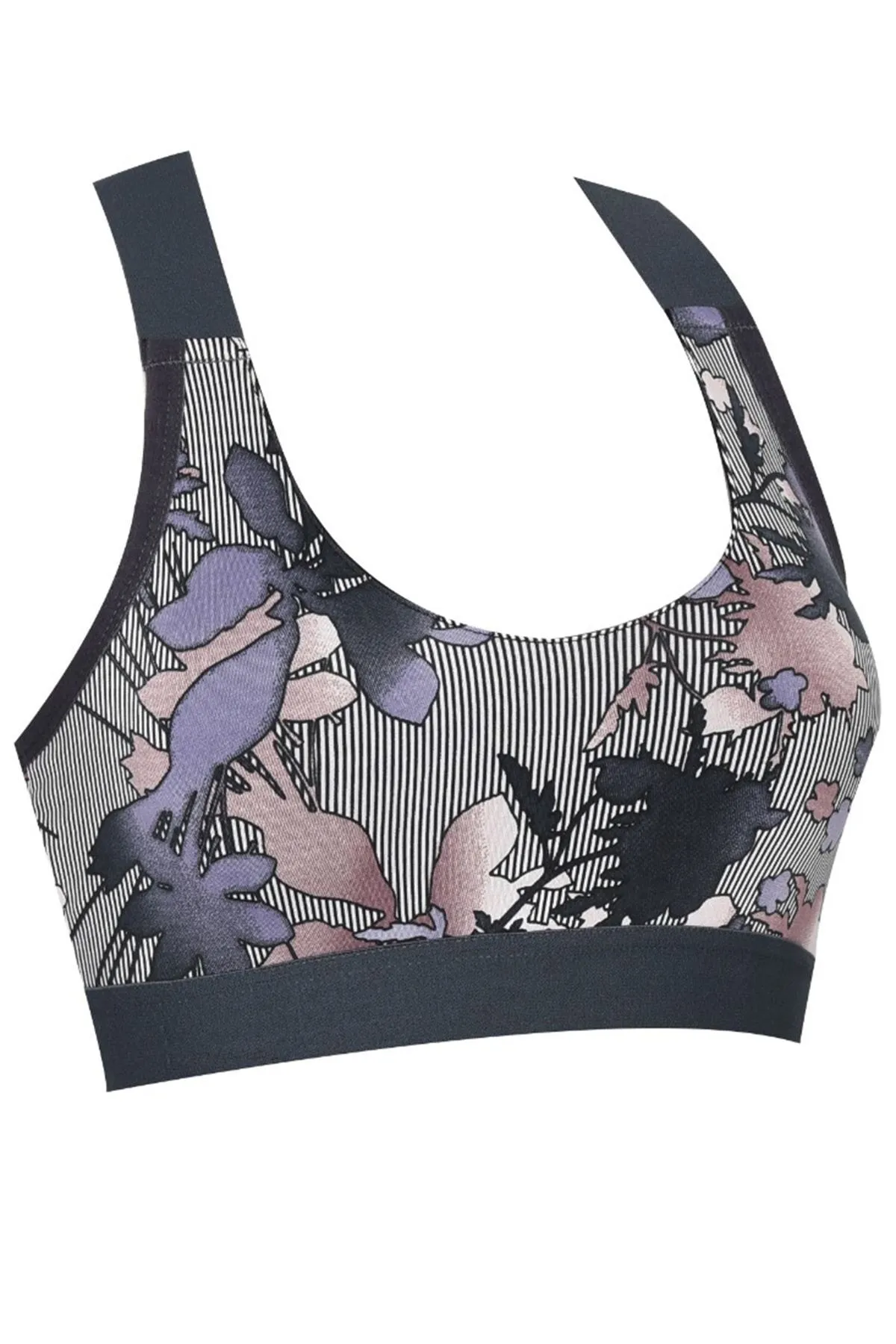 Nicoletta  Mixed-42 Damen-BH, schwammunterstützt, Sport-Bustier, gemustert, Fitness
