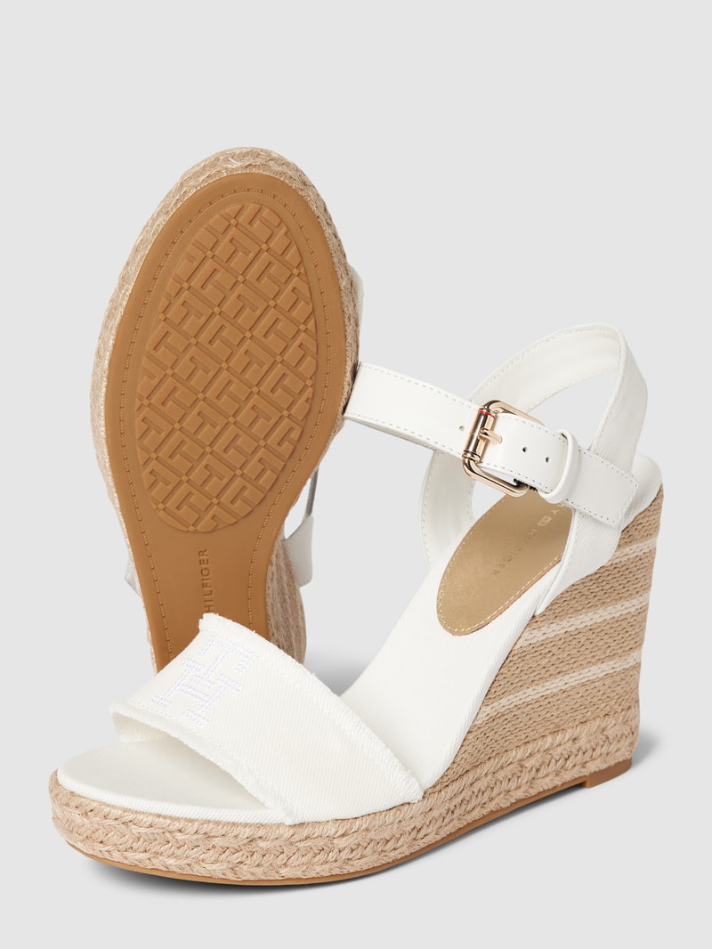 Wedges mit Label-Stitching Modell 'ECRU' in offwhite
