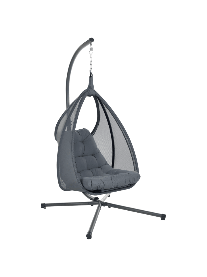 Beliani Hängesessel AVEGNO in Grau - (W) 98 x (H) 195 x (L) 136 cm günstig kaufen onesize