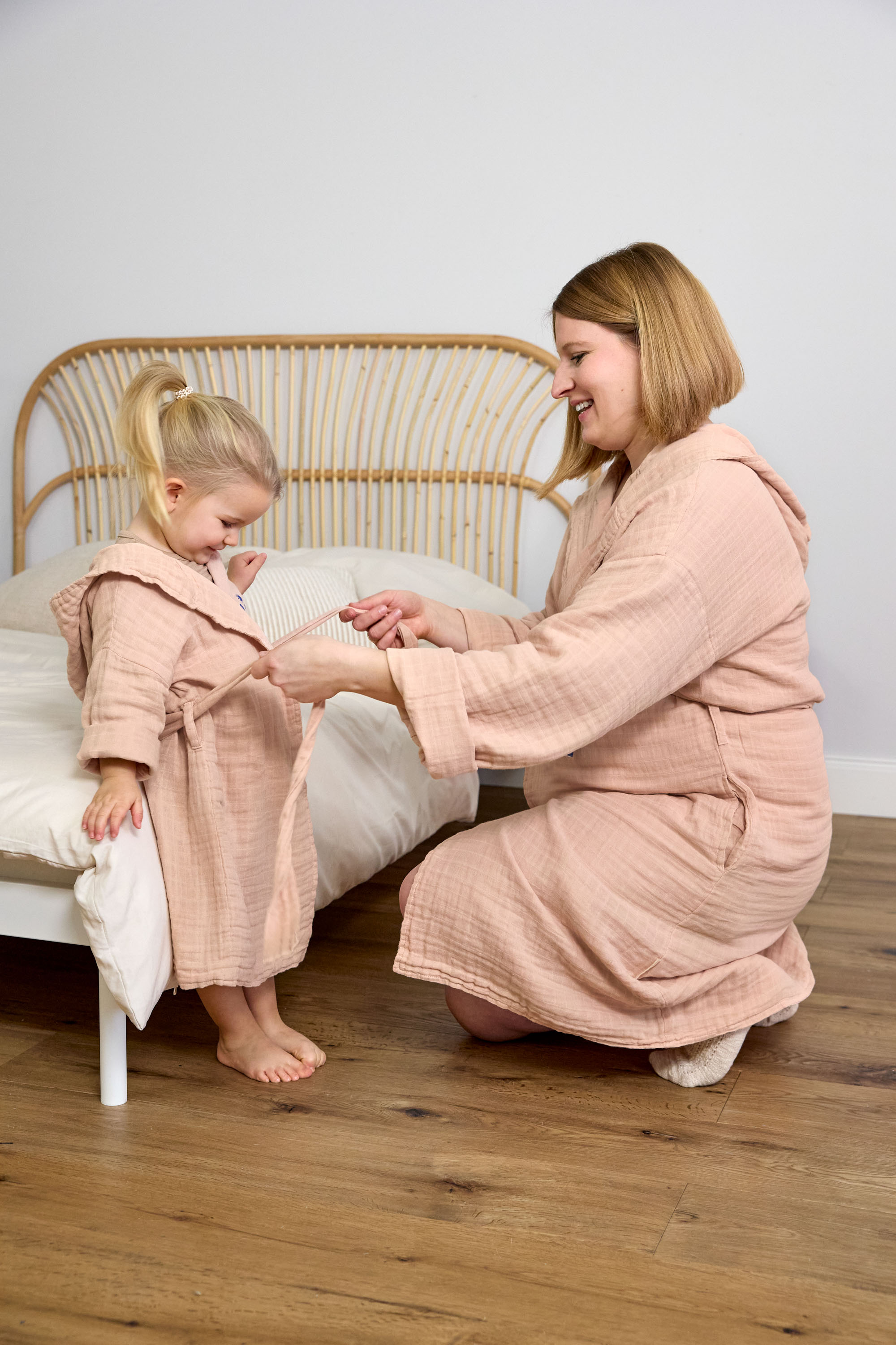 Bademantel Kinder (Little One & Me) - Baumwolle, Rosa