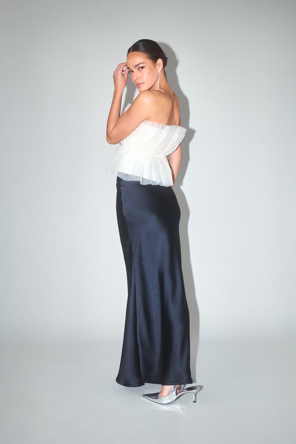 Satin maxi skirt