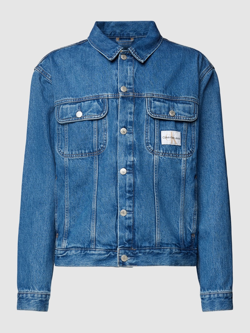 Jeansjacke mit Label-Patch in jeans