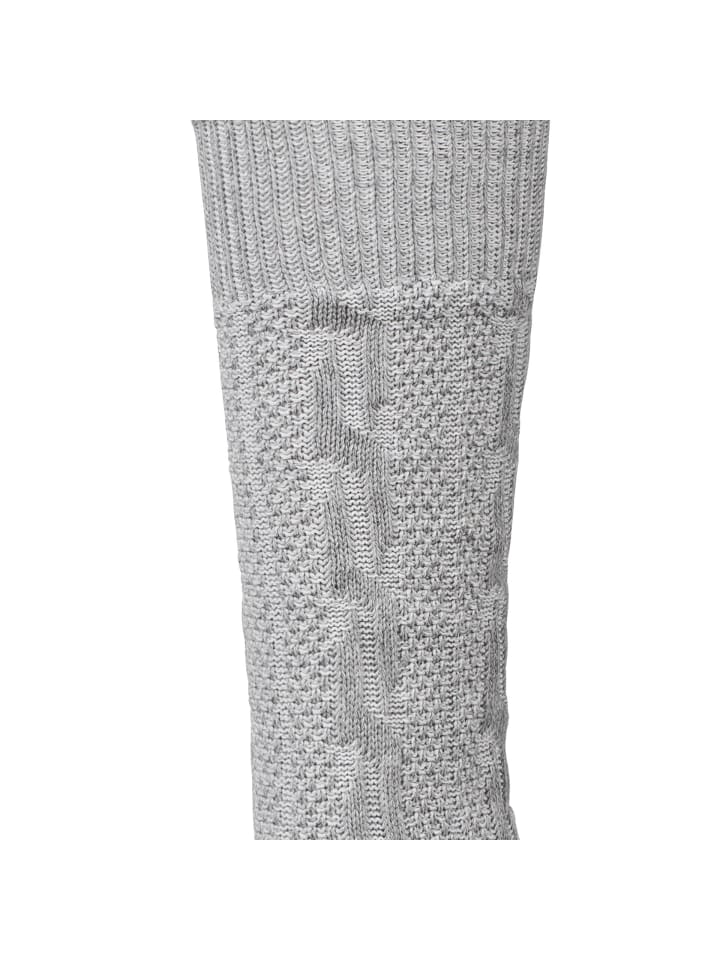 PAULGOS Trachtensocken Kniestrümpfe mit Zopfmuster in Grau günstig kaufen