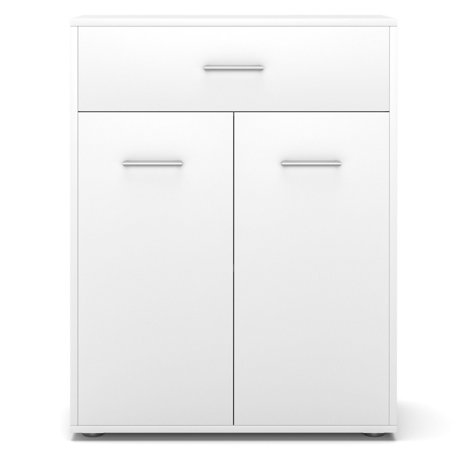 COSTWAY Badkommode, mit Schublade und Unterschrank, 60x29x82cm, weiß
