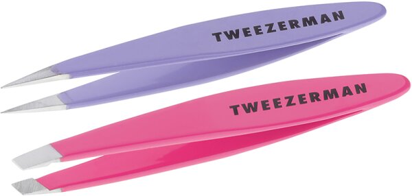 Tweezerman Mini Slant & Point Tweezer Set - Schräge & Spitze Mini Pinzetten, Pink & Lilac Pinzette