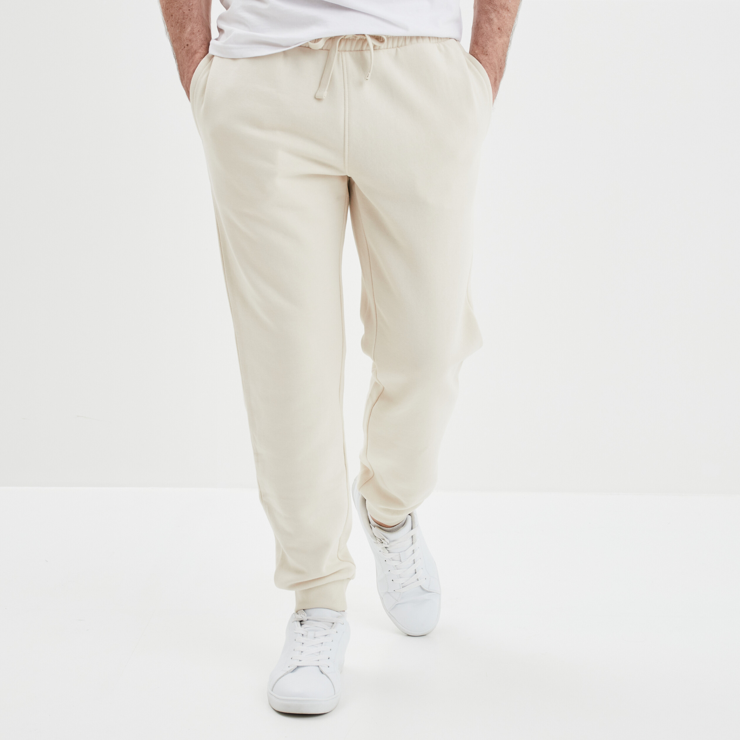 Jogging droit molleton ecru homme | La Halle