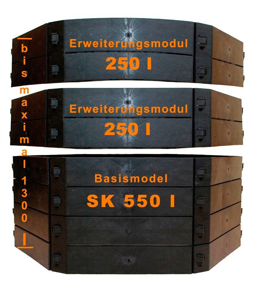 KHW Schnellkomposter Erweiterung, BxTxH: 130x130x25 cm, 250 l