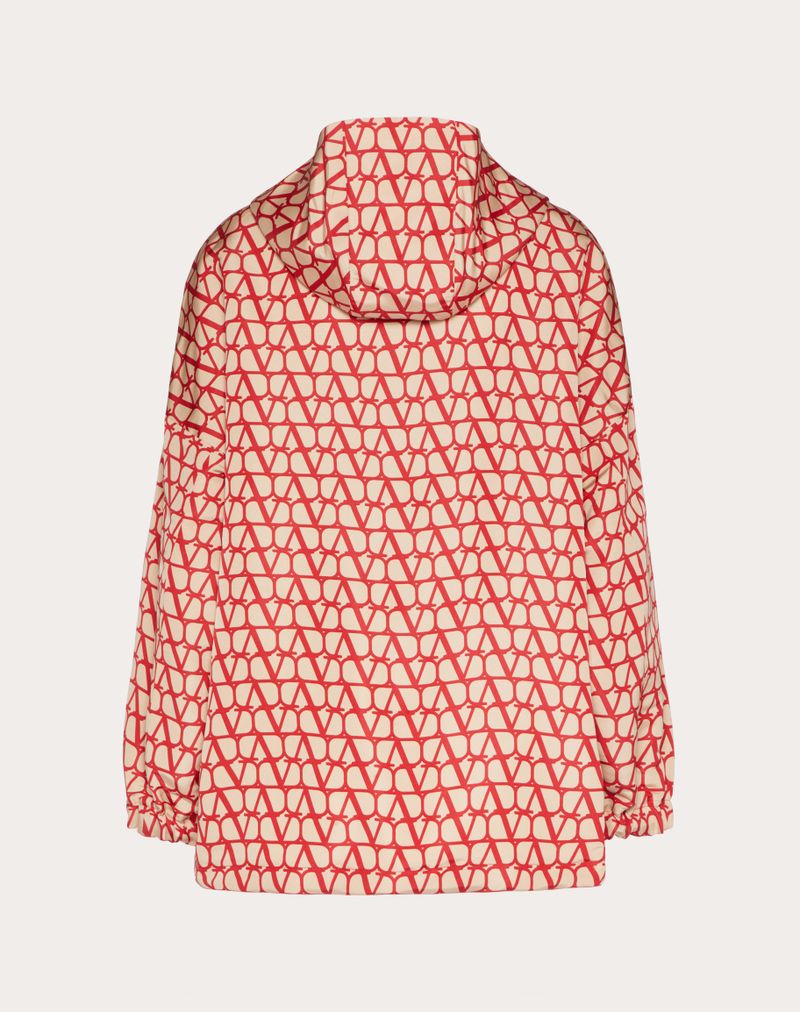 Zijden anorak met een klassieke toileprint.