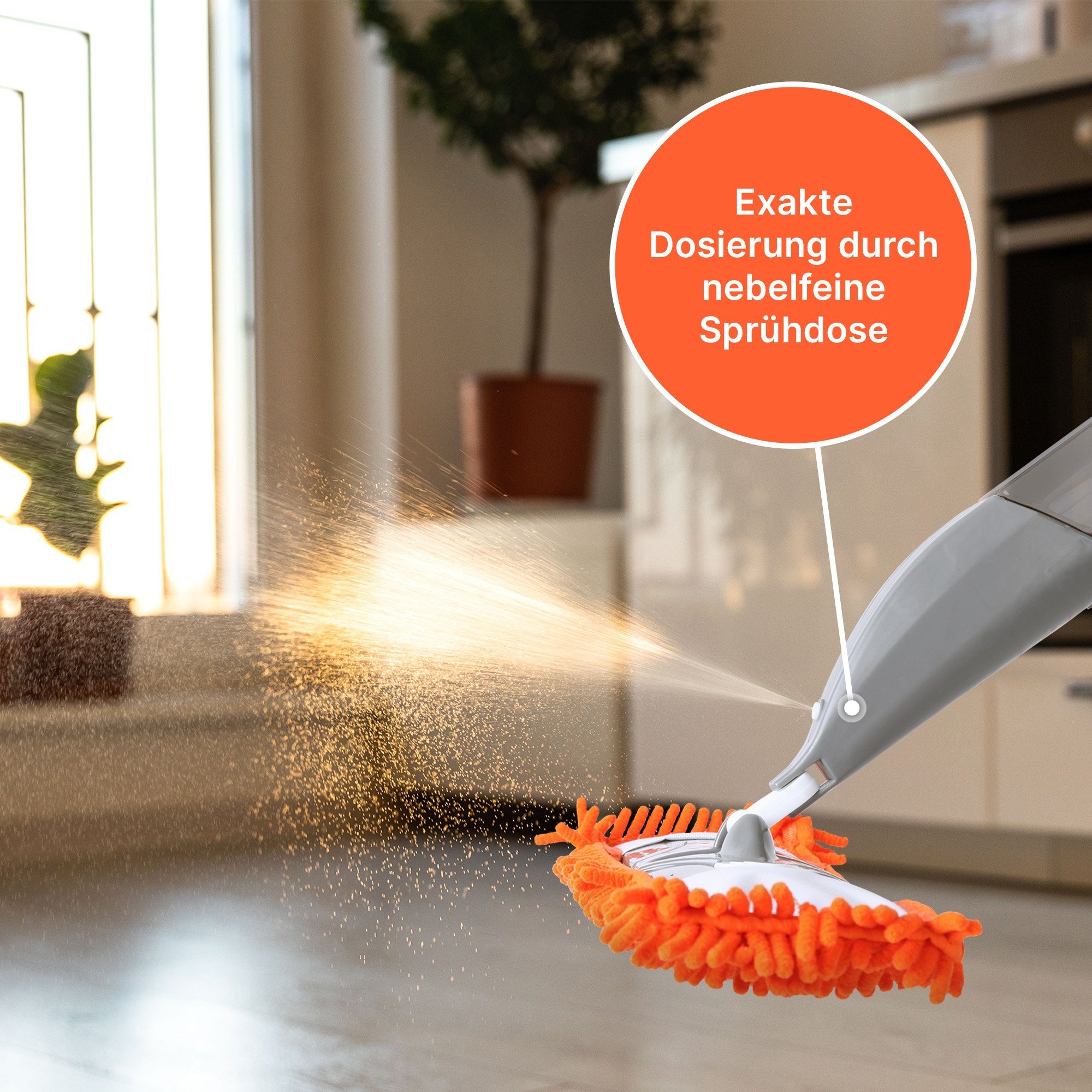 Bestlivings Wischmopp Sprühwischer, Bodenwischer - Set mit Chenille Bezug - Sprühmopp Wischmop