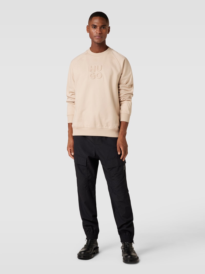 Sweatshirt mit Label-Stitching Modell 'Dumbkin' in beige