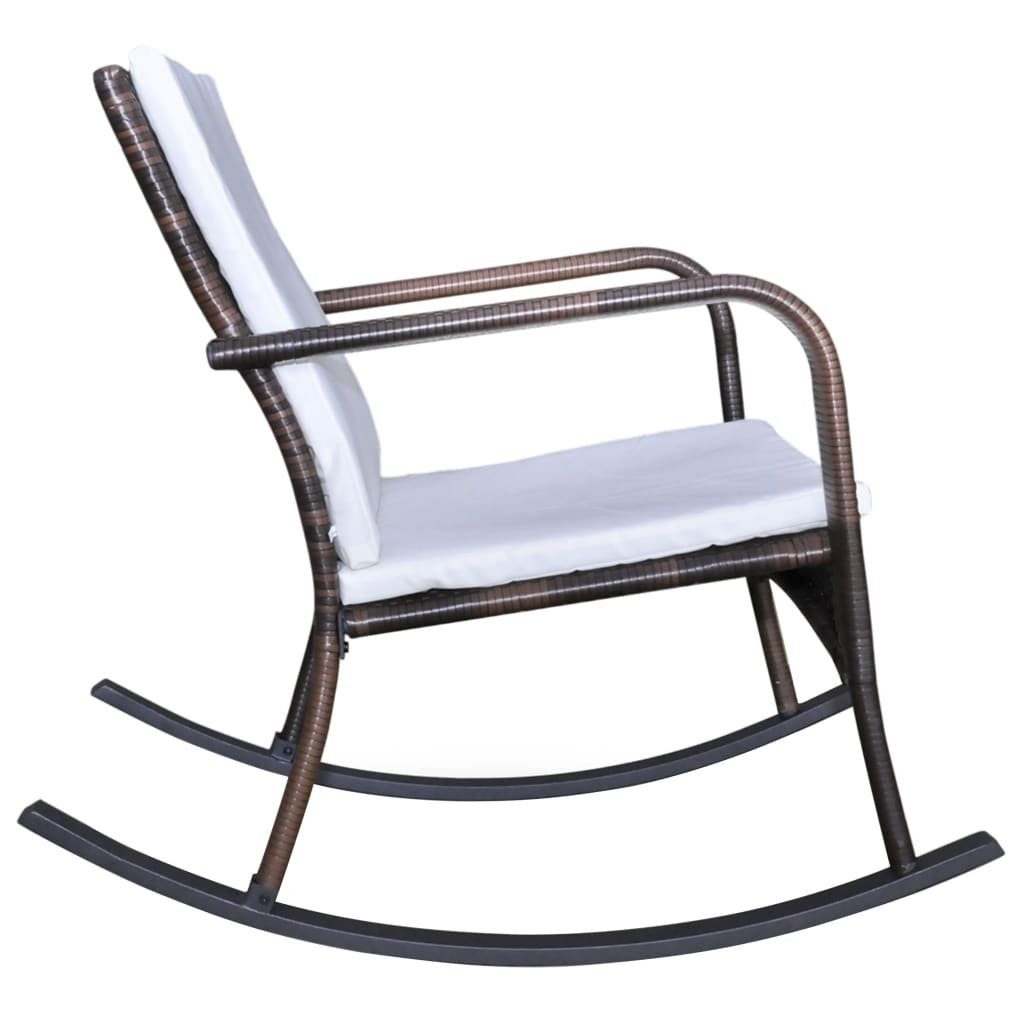 möbelando Schaukelstuhl Bahrenfleth (B/H/T: 64x91x101 cm), aus Rattan in braun