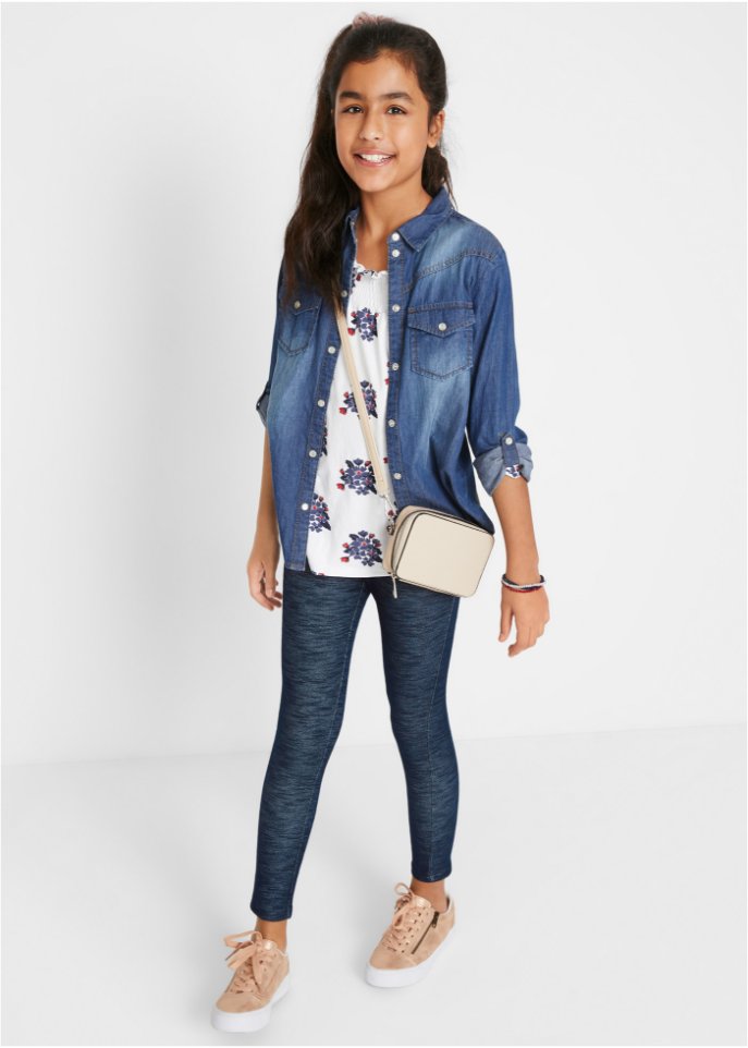 Mädchen Leggings in Denimoptik