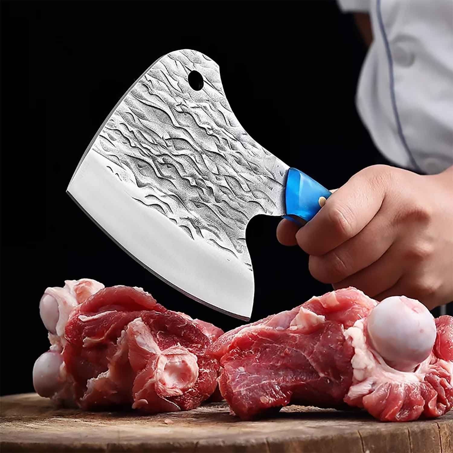 Muxel Hackmesser Schwer geschmiedetes Metzgermesser das etwas andere Hackbeil und Knoch, schwer