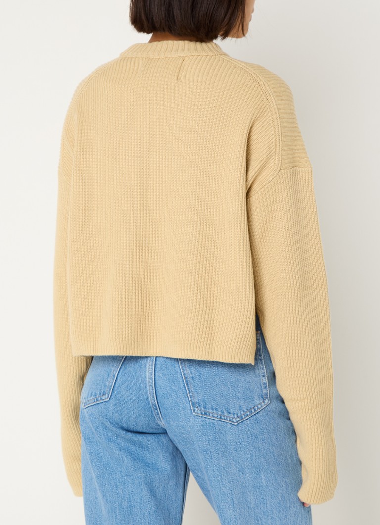 Pulover gros Calvin Klein cu logo țesut