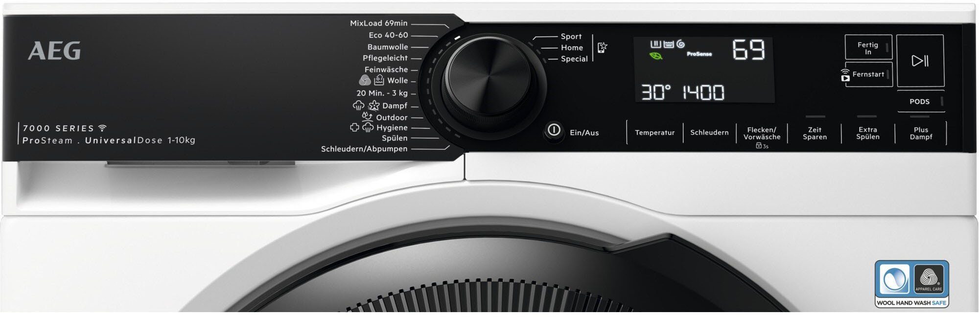 AEG Waschmaschine LR7E75400, 10 kg, 1400 U/min, ProSteam - Dampf-Programm für 96 % weniger Wasserverbrauch & Wifi