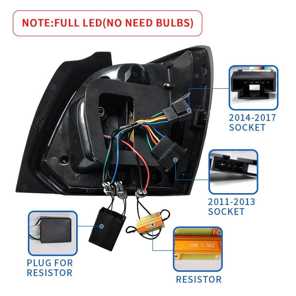LLCTOOLS Rückleuchte Voll LED Rückleuchten für VW Polo 6R 6C 2011-2017 Rot in OLED Technik, LED fest integriert
