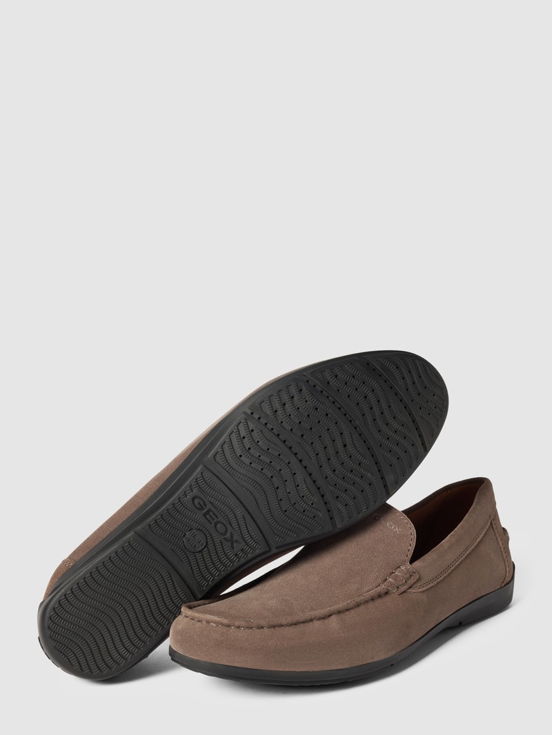 Mokassins mit Label-Detail Modell 'SIRON' in mittelgrau