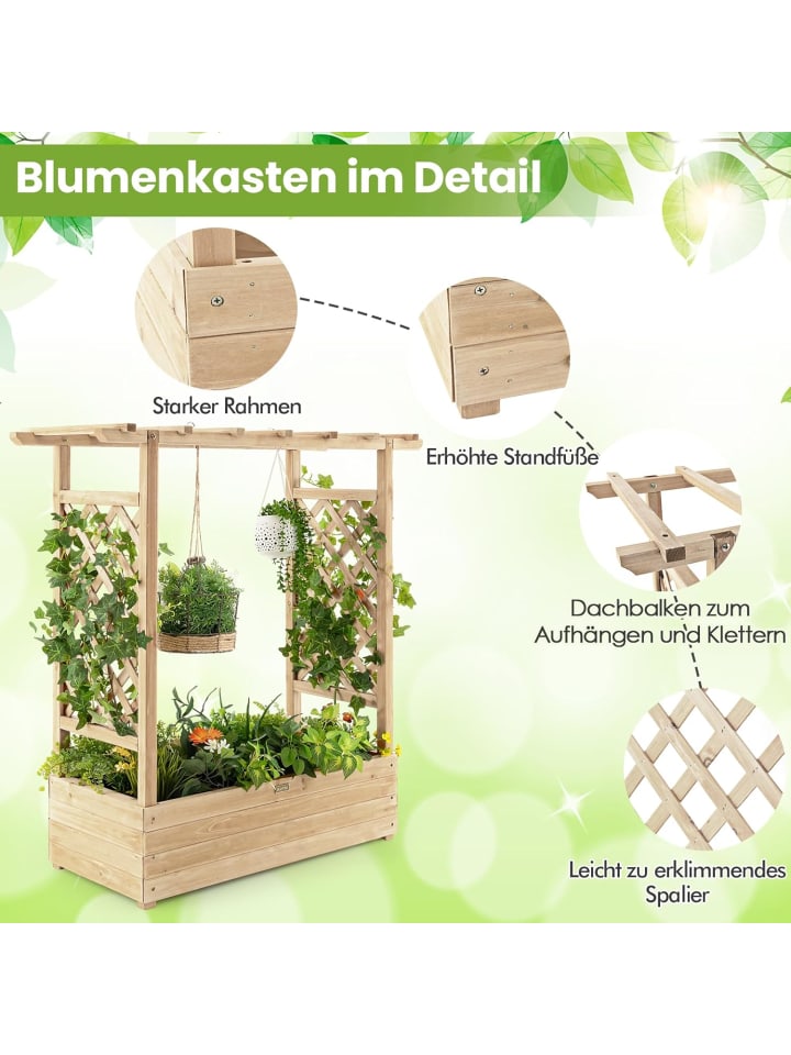 COSTWAY Blumenkasten-Pflanzleiter in Hellbraun günstig kaufen onesize