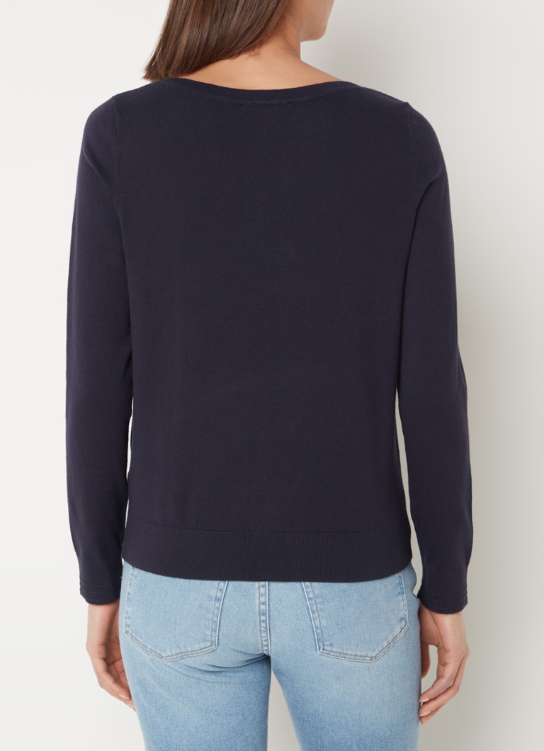 Pulover Tommy Hilfiger tricotat fin cu logo brodat.