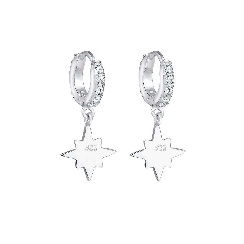 Elli Elli Boucles d'Oreilles Astre Pendre Boucles d'Oreille Femme - (925/1000) Argent  Boucles d'oreilles