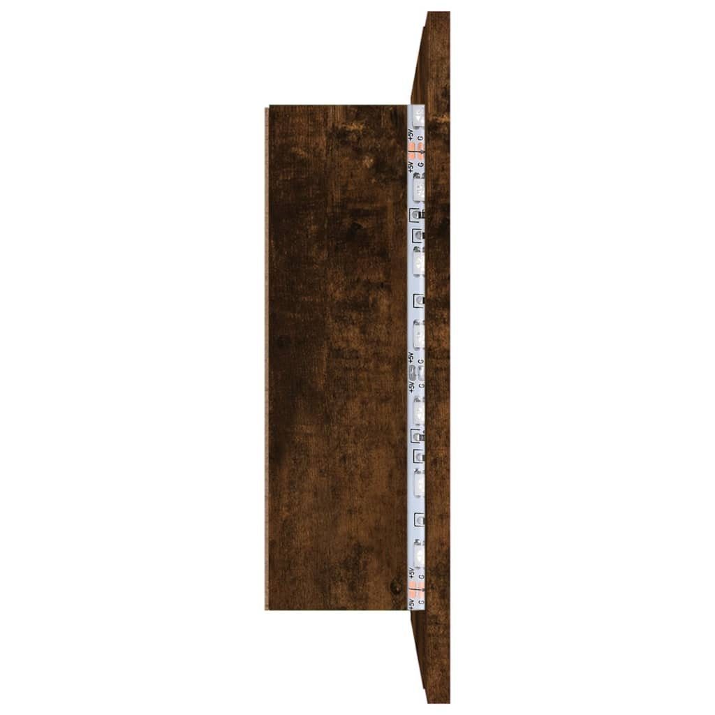 vidaXL Badezimmerspiegelschrank LED-Spiegelschrank Räuchereiche 60x12x45 cm Holzwerkstoff (1-St)