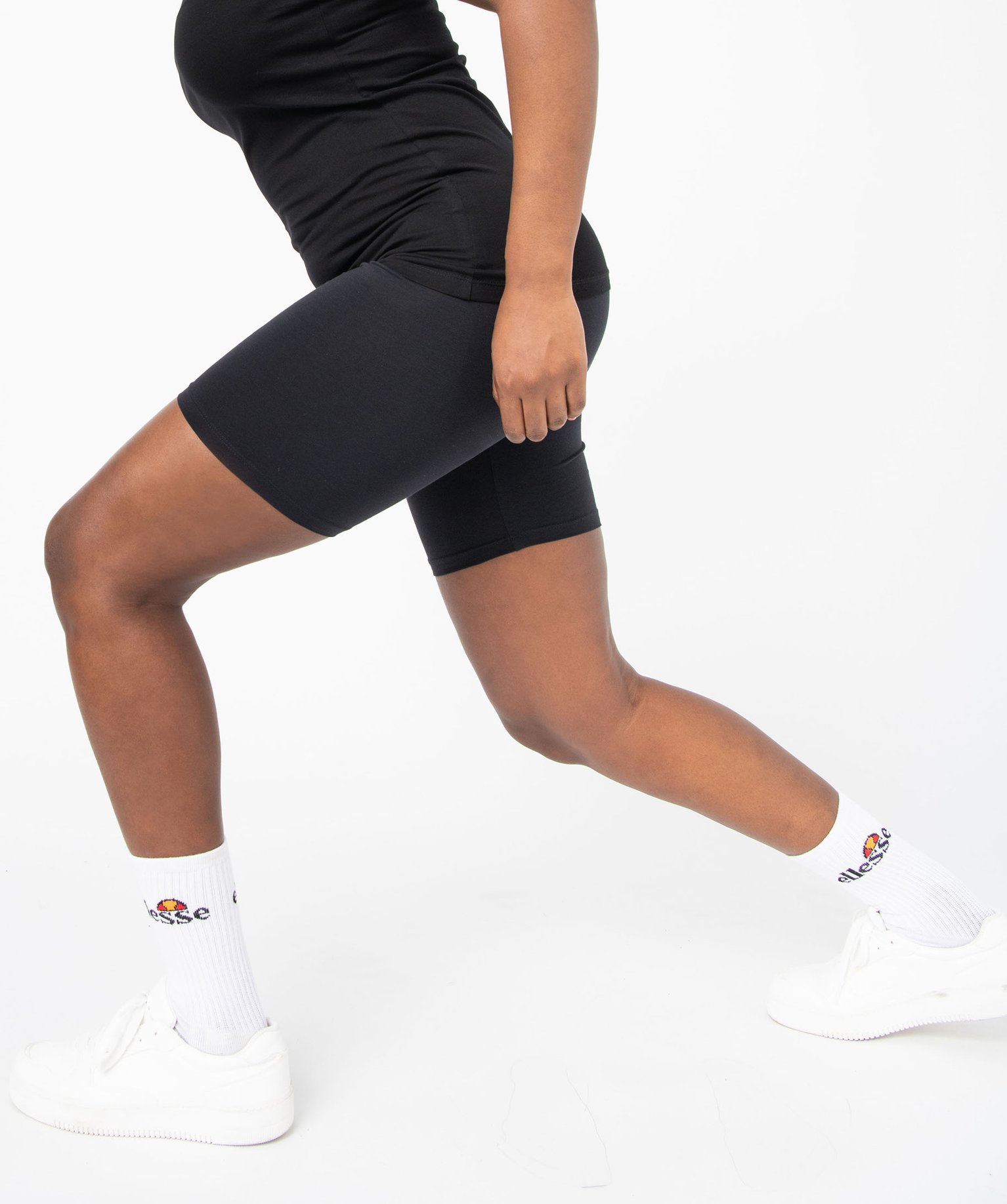 Legging court femme en maille extensible noir | GEMO