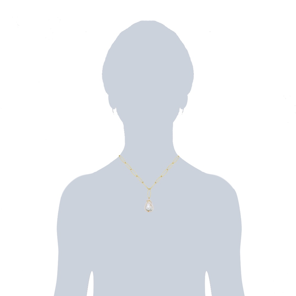 Valero Pearls Collier de perles Argent sterling Perle de culture d'eau douce en Or jaune collier