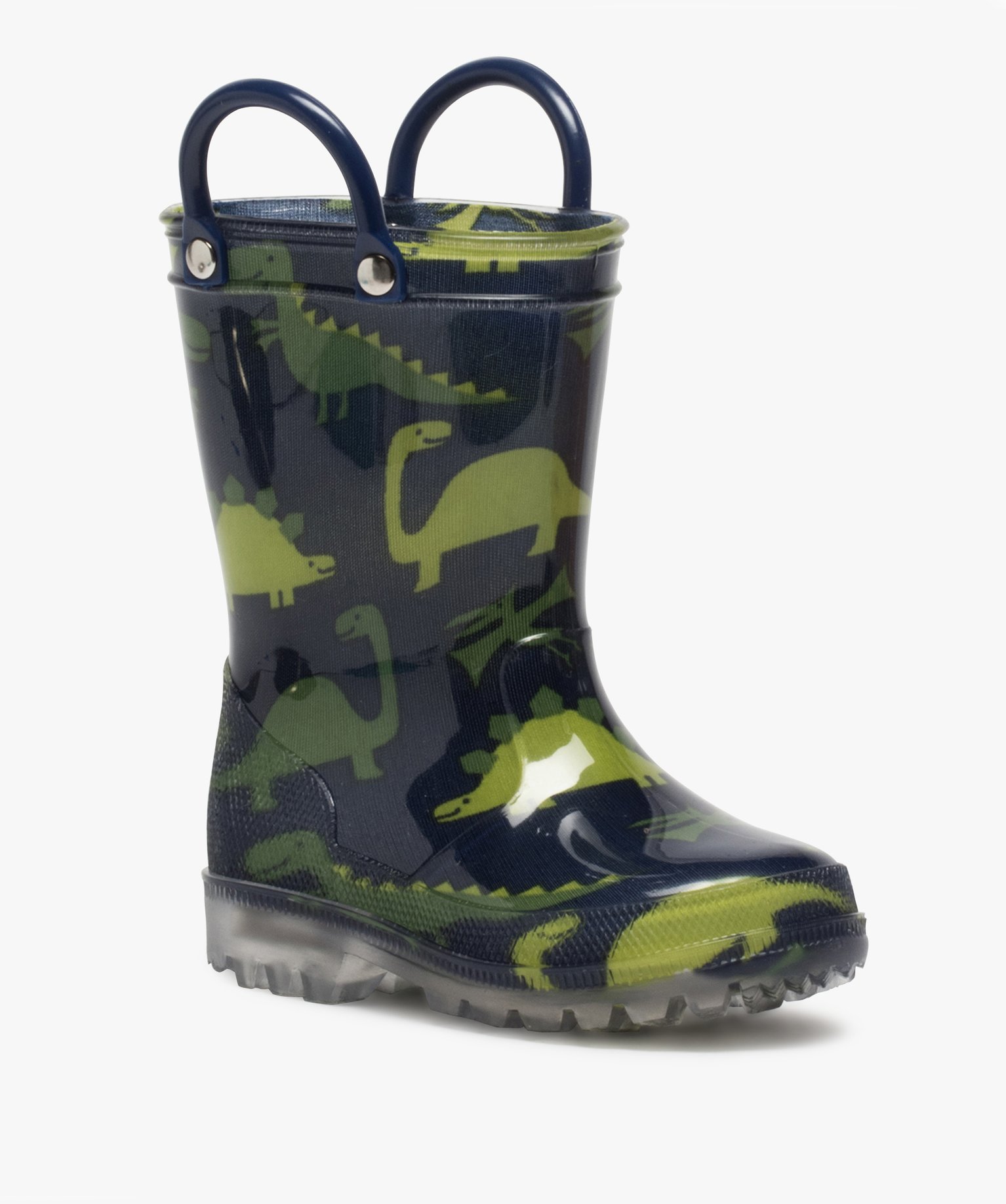 Bottes de pluie bébé Garçon à anses imprimées dinosaures marine | GEMO
