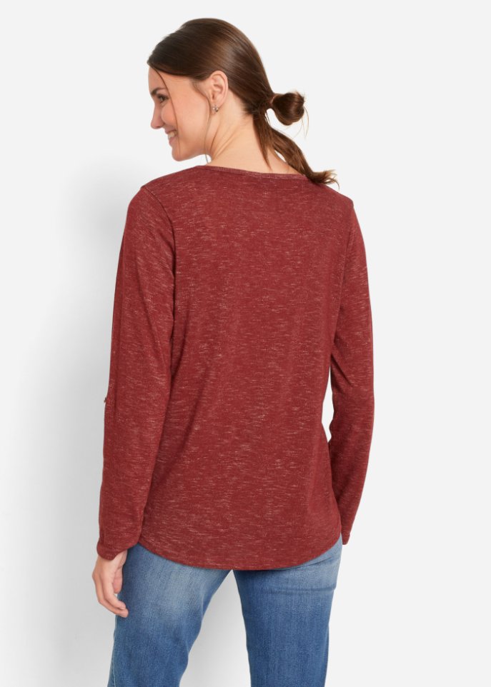 Langarmshirt mit Knopfleiste