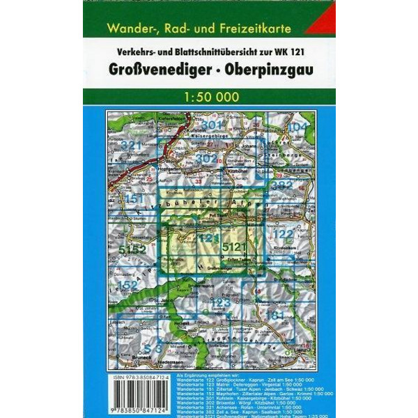 Großvenediger - Oberpinzgau 1 : 50 000. WK 121 - Wanderkarte