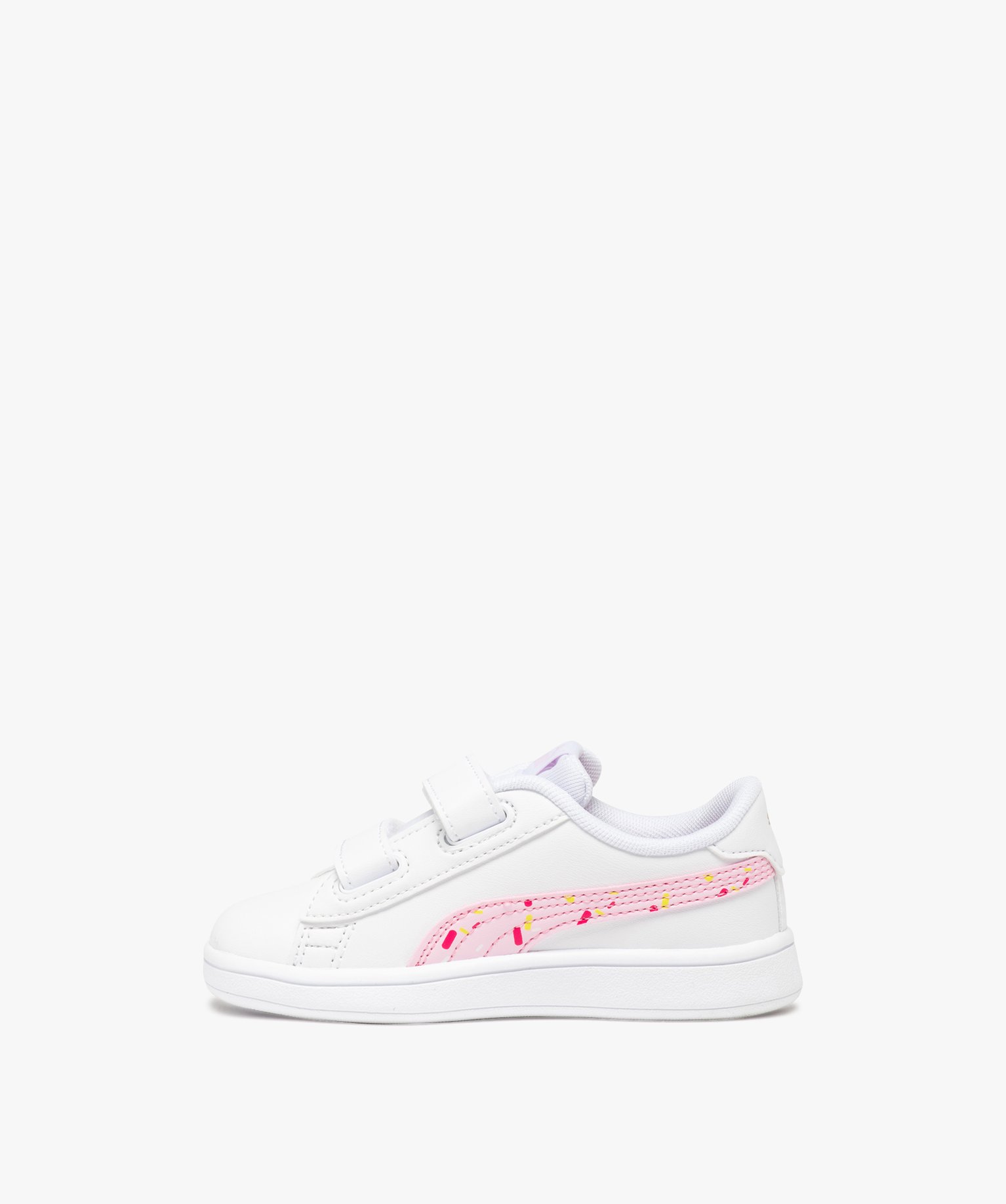 Baskets fille unies détails confettis et à scratch - Puma blanc | GEMO