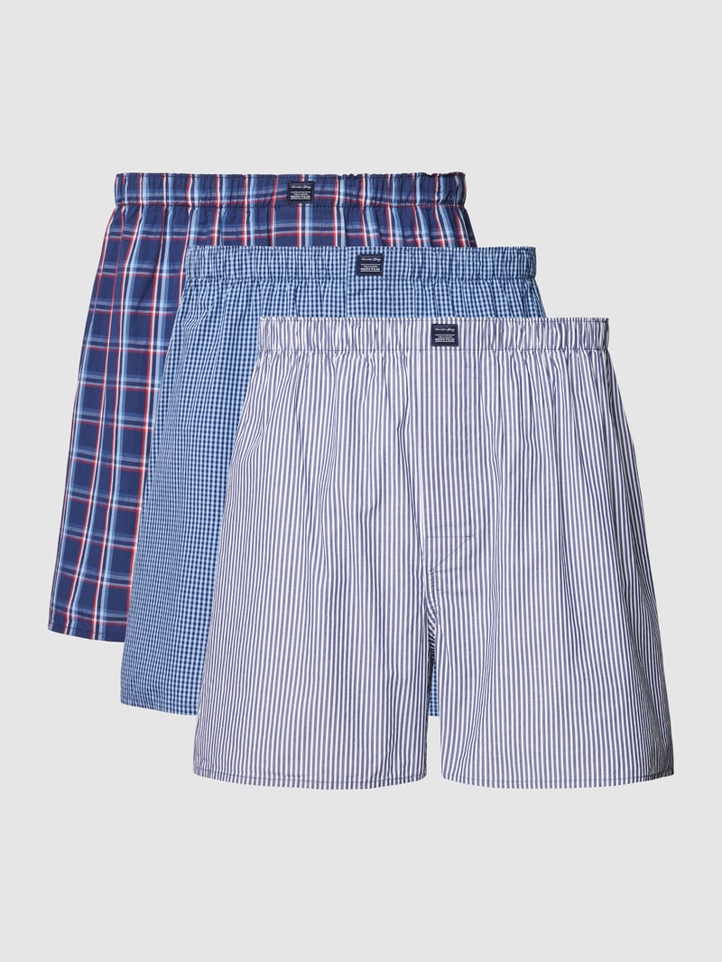Boxershorts mit Label-Patch im 3er-Pack in marineblau