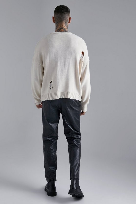 Kastiger zerrissener Pullover
