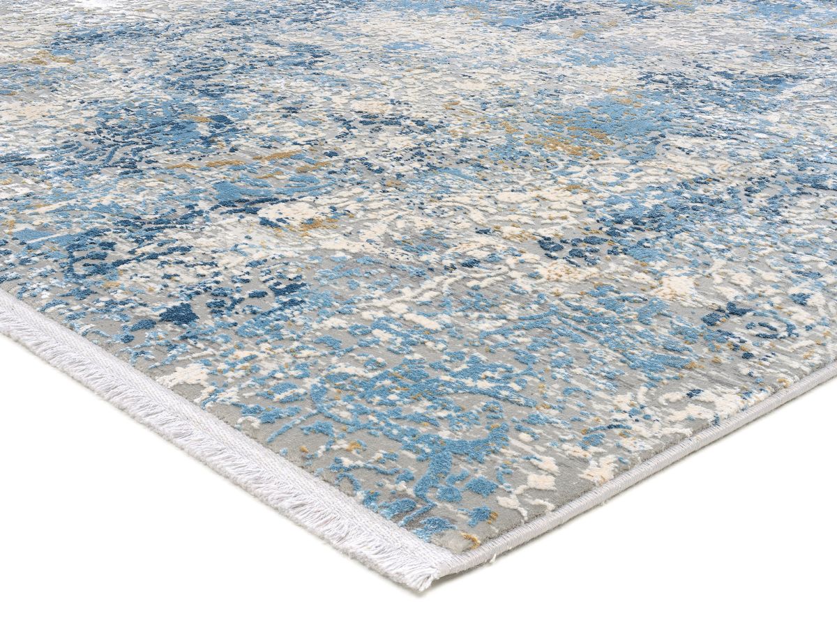 Interliving Webteppich L-8700 Grau Blau 67 x 130 cm