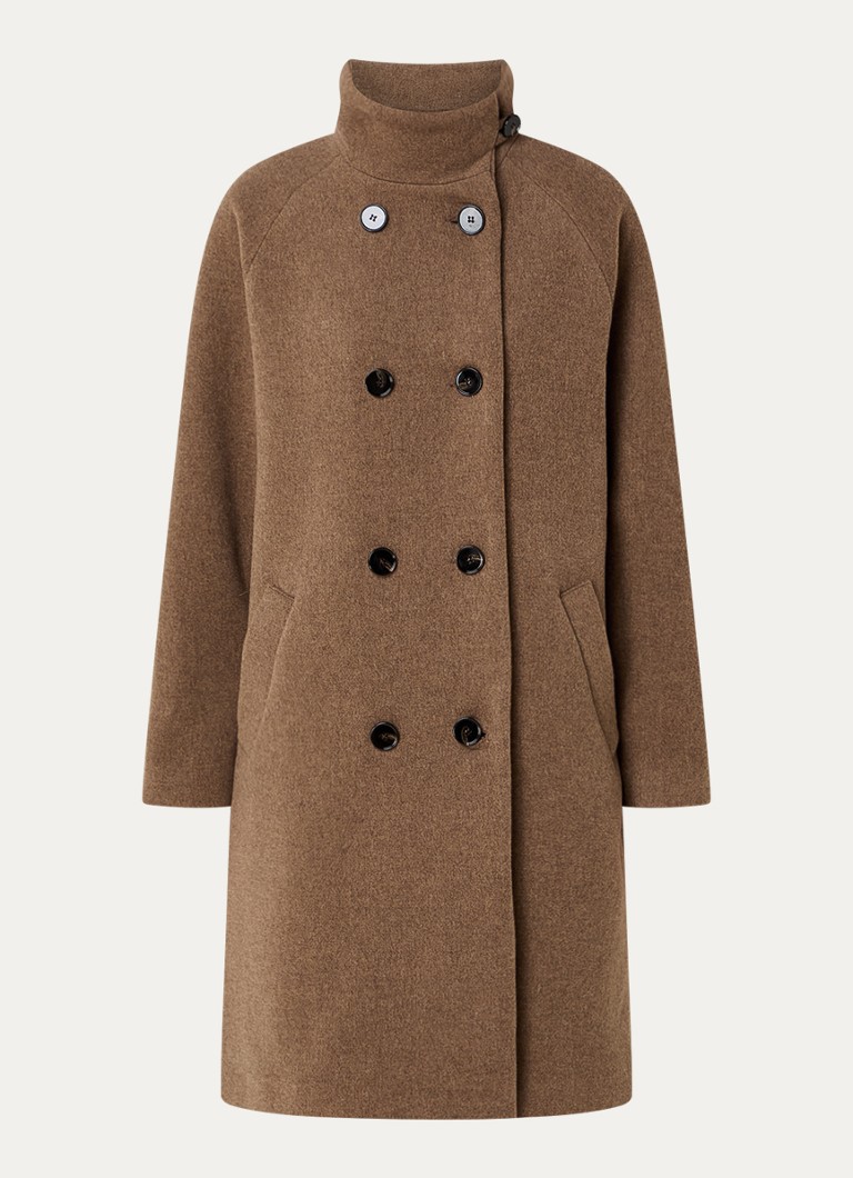 Cappotto doppiopetto floreale Sessùn in misto lana con tasche laterali