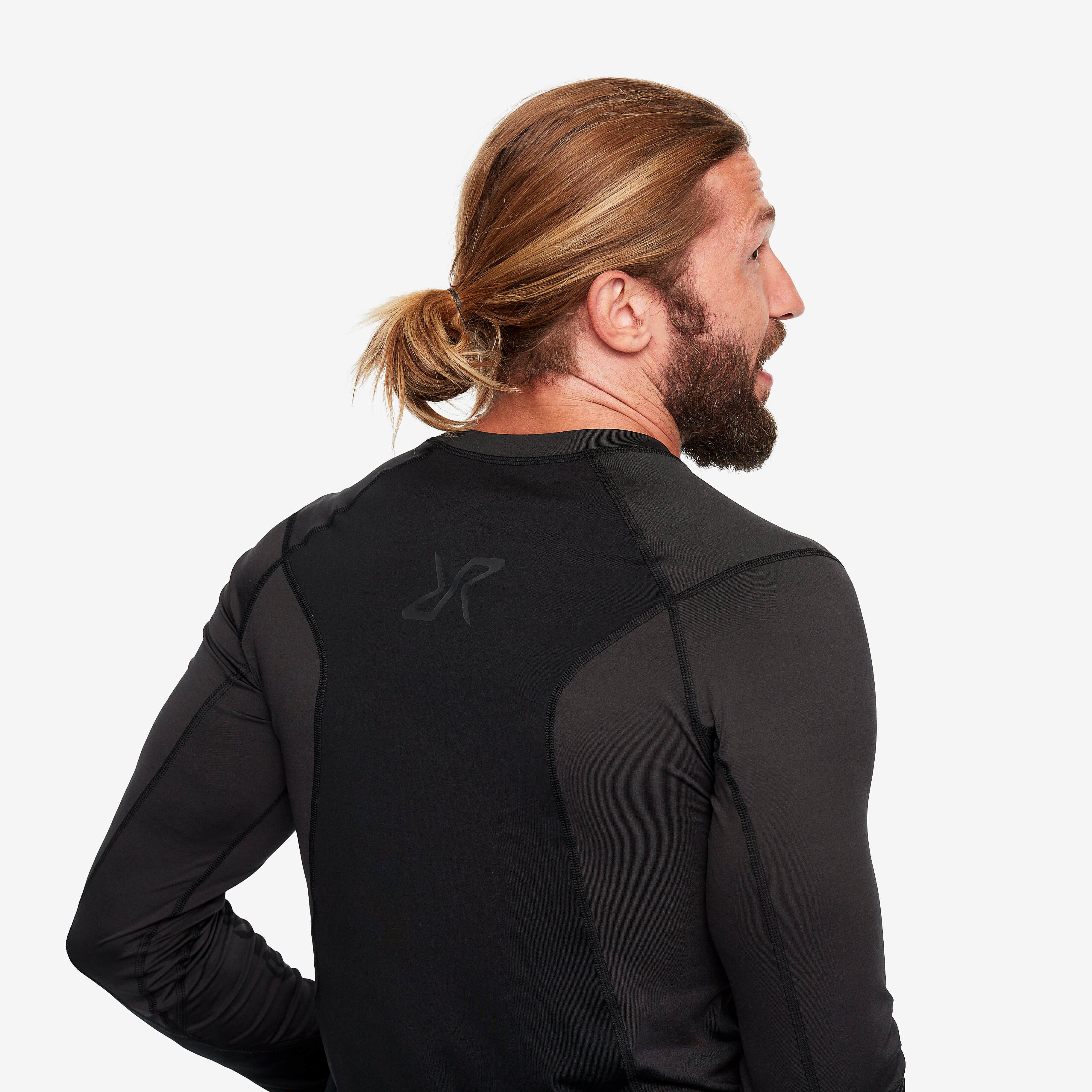 Trail Long Sleeve Tee Homme Anthracite/Black