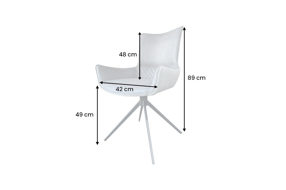 riess-ambiente Polsterstuhl ALPINE grau-hellgrau / schwarz (Einzelartikel, 1 St), Esszimmer · Microfaser · Metall · mit Armlehne · 180° drehbar · Modern