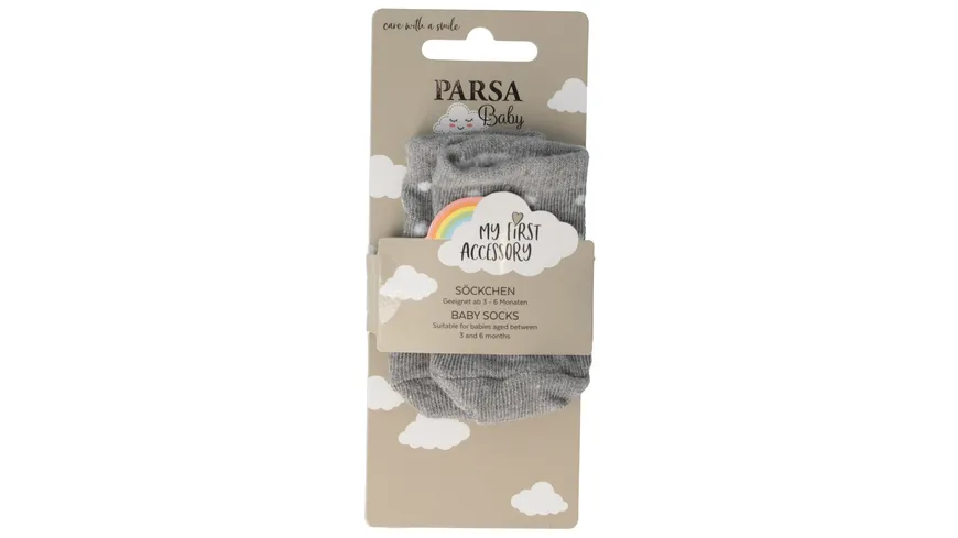 PARSA Beauty Babysöckchen grau mit weißen Punkten Grau mit weißen Punkten