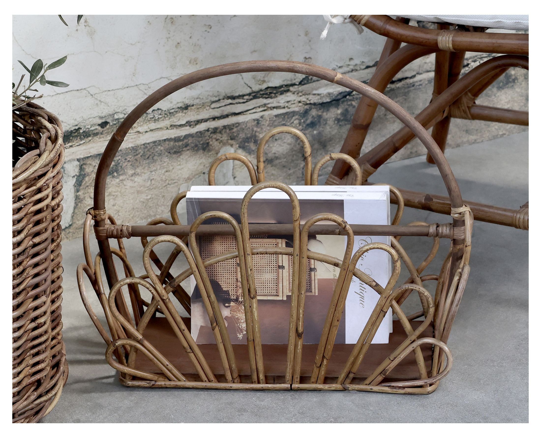 Chic Antique Zeitungsständer Magazinhalter Zeitungsständer Zeitschriftenhalter Rattan Chic Antique