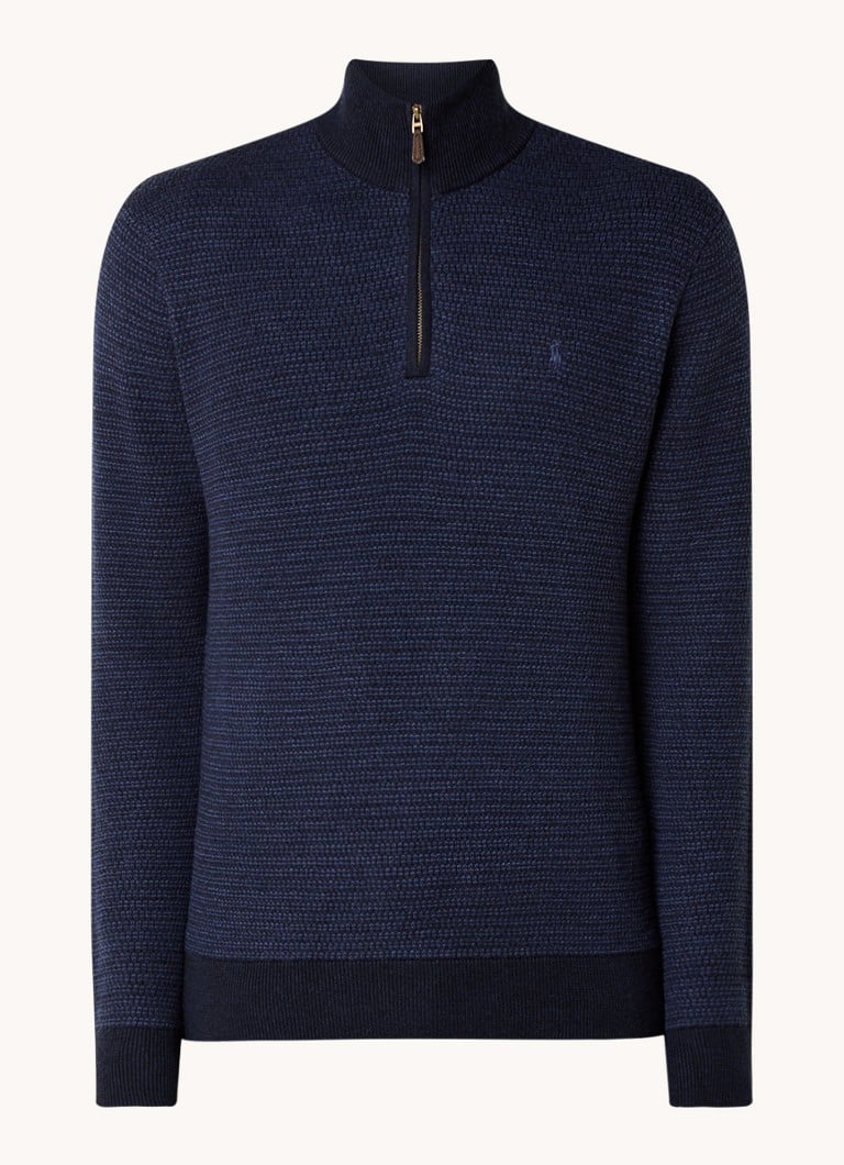 Ralph Lauren Chunky knit wool sweater with half zip
