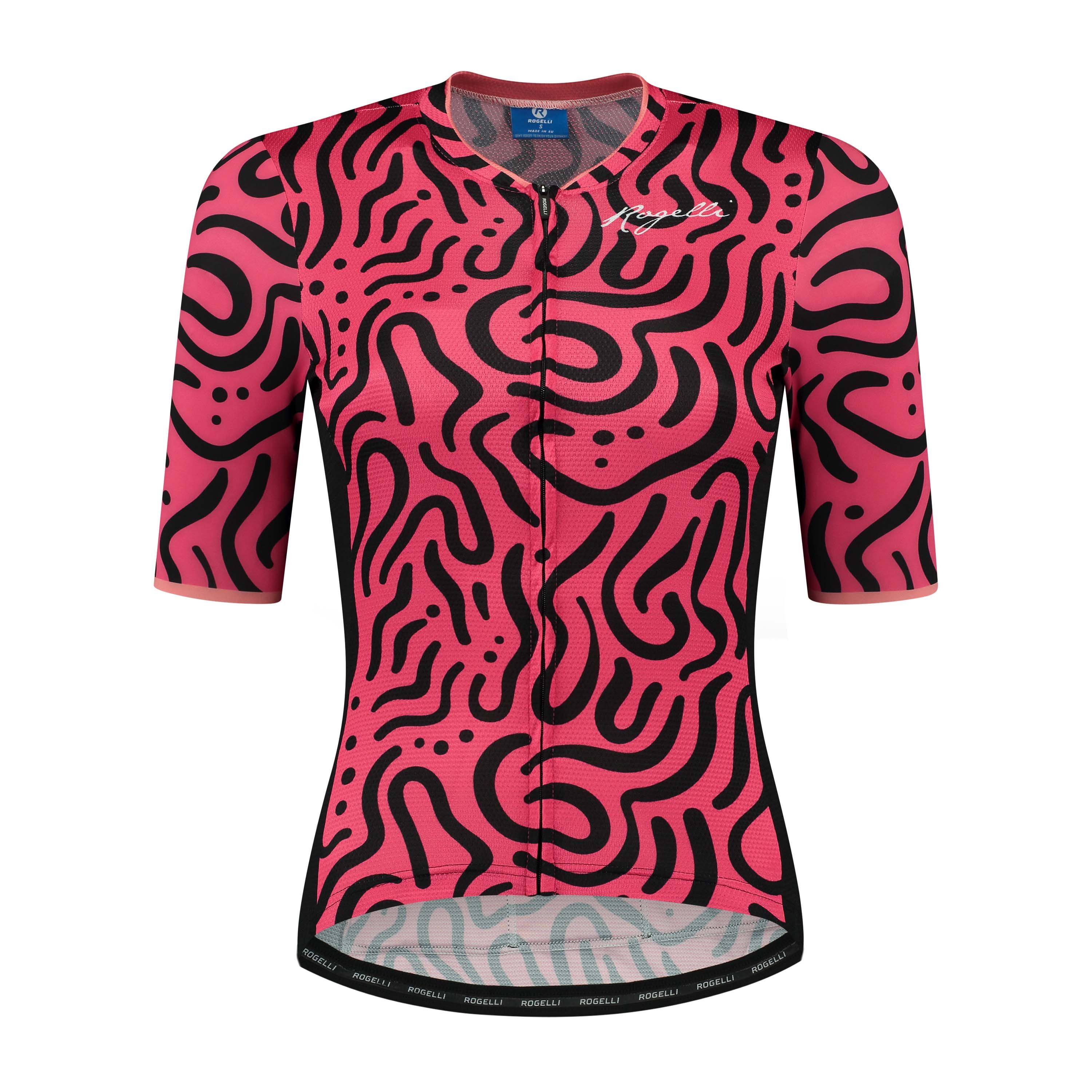 Rogelli Abstract Koralle/Schwarz Damen Radtrikot Kurzarm