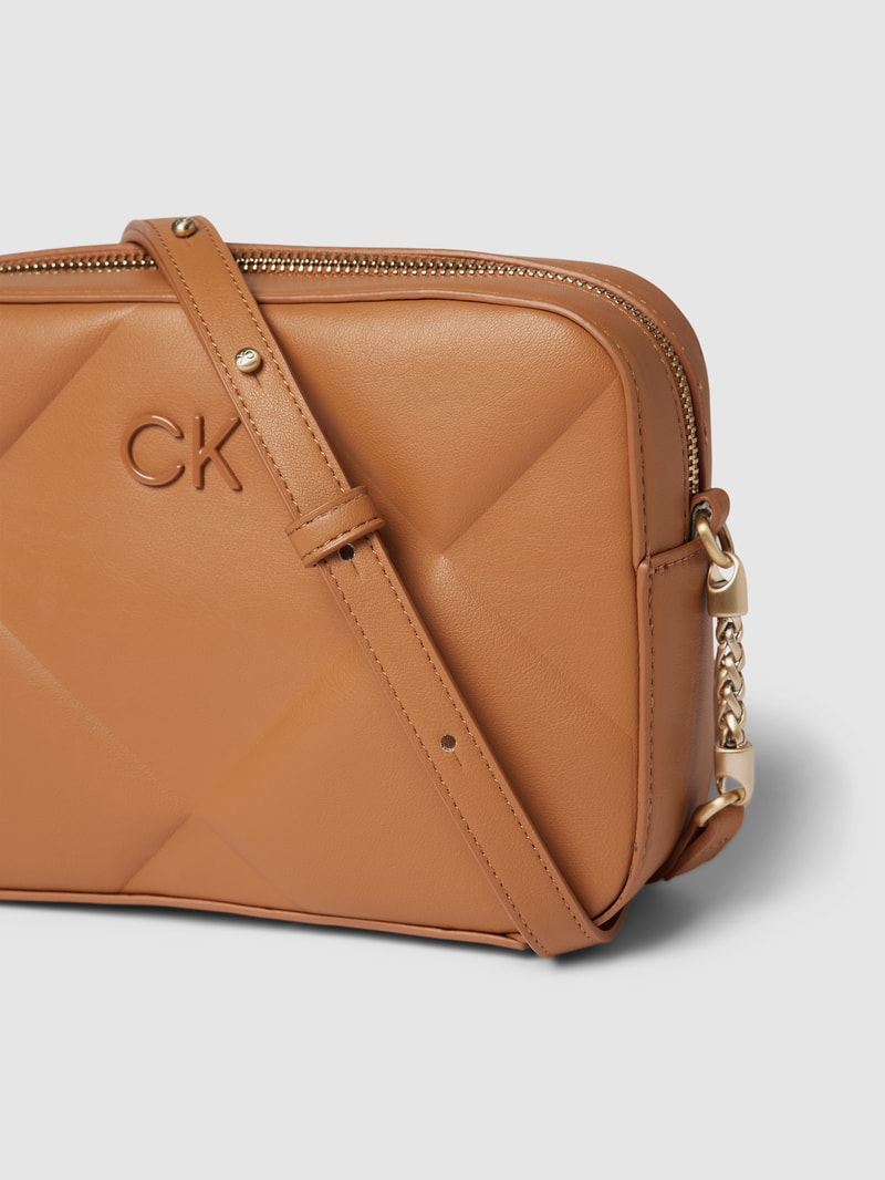 Handtasche in Leder-Optik Modell 'QUILT' in cognac