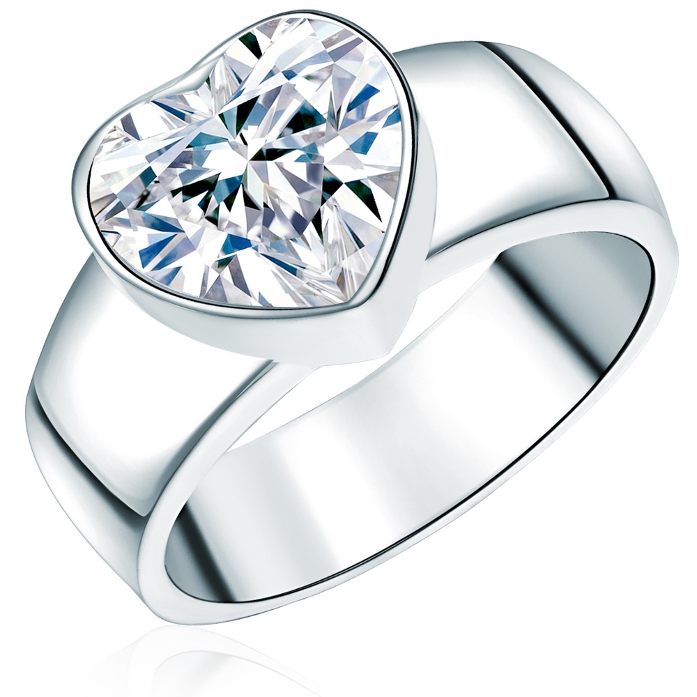 Rafaela Donata Bague en argent Coeur Argent sterling Oxyde de zirconium (CZ) en Argent Bague