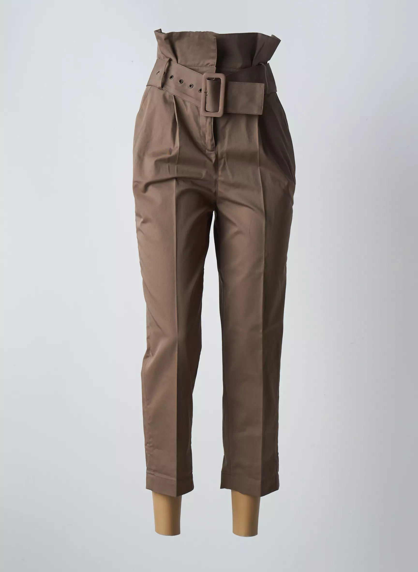 Ba Sh Pantalon7 8 Femme couleur marron