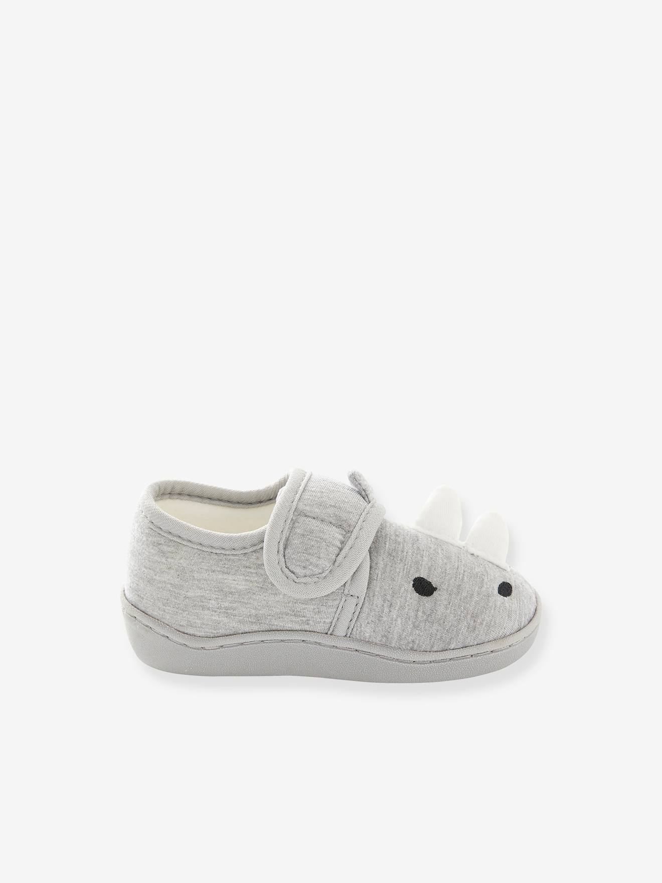 Chaussons fantaisie bébé garçon gris