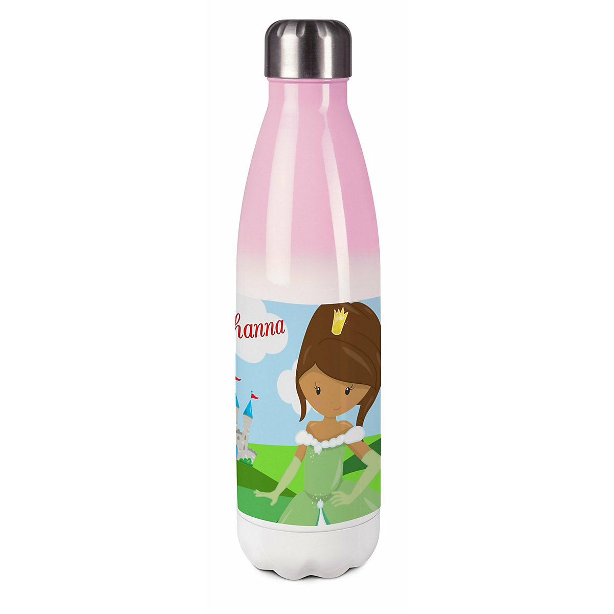 Edelstahl Kinder Thermoflasche / Trinkflasche bunt Prinzessin Spülmaschinenfest, Auslaufsicher, Bruchfest, Doppelwandig, Für Heißgetränke geeignet, Mit Deckel, Isoliert