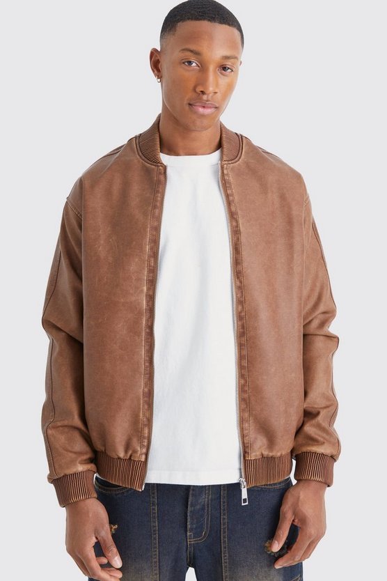 Washed Pu Bomber Jacket